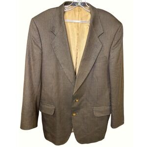 Oscar de la Renta Men Blazer Sport Coat Houndstooth 42R brown‎ Made in Colombia